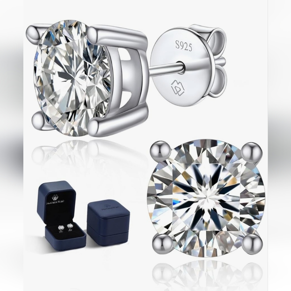 1 TCW Geniune Brilliant White Moissanite E…